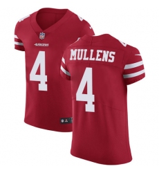 Nike 49ers #4 Nick Mullens Red Team Color Men Stitched NFL Vapor Untouchable Elite Jersey
