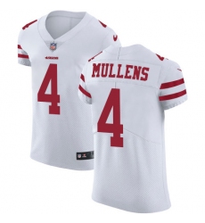 Nike 49ers #4 Nick Mullens White Men Stitched NFL Vapor Untouchable Elite Jersey