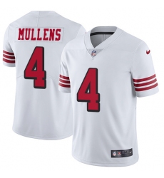Nike 49ers #4 Nick Mullens White Rush Men Stitched NFL Vapor Untouchable Limited Jersey