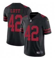 Nike 49ers #42 Ronnie Lott Black Alternate Mens Stitched NFL Vapor Untouchable Limited Jersey