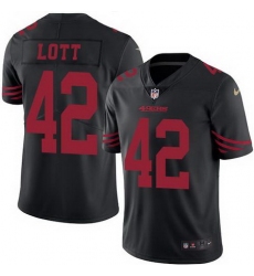 Nike 49ers #42 Ronnie Lott Black Mens Stitched NFL Limited Rush Jersey
