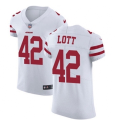 Nike 49ers #42 Ronnie Lott White Mens Stitched NFL Vapor Untouchable Elite Jersey