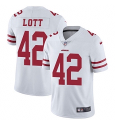 Nike 49ers #42 Ronnie Lott White Mens Stitched NFL Vapor Untouchable Limited Jersey