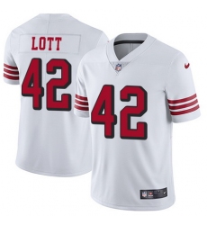 Nike 49ers #42 Ronnie Lott White Rush Mens Stitched NFL Vapor Untouchable Limited Jersey