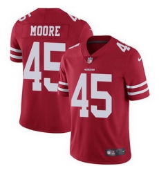 Nike 49ers #45 Tarvarius Moore Red Team Color Mens Stitched NFL Vapor Untouchable Limited Jersey