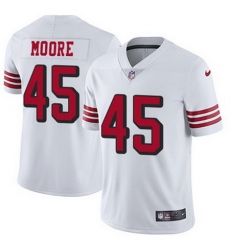 Nike 49ers #45 Tarvarius Moore White Rush Mens Stitched NFL Vapor Untouchable Limited Jersey