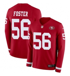 Nike 49ers #56 Reuben Foster Red Team Color Men Stitched NFL Limited Therma Long Sleeve Jersey
