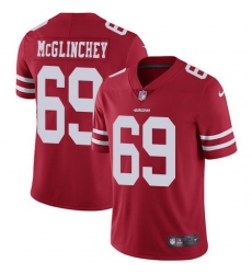 Nike 49ers #69 Mike McGlinchey Red Team Color Mens Stitched NFL Vapor Untouchable Limited Jersey
