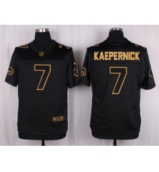 Nike 49ers #7 Colin Kaepernick Black Mens Stitched NFL Elite Pro Line Gold Collection Jersey