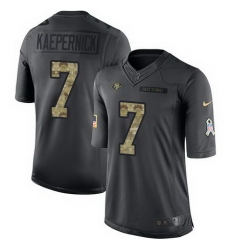 Nike 49ers #7 Colin Kaepernick Black Mens Stitched NFL Limited 2016 Salute to Service Jersey