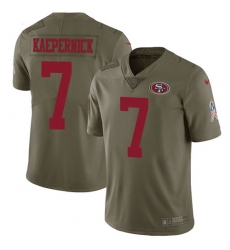Nike 49ers #7 Colin Kaepernick Olive Mens Stitched NFL Limited 2017 Salute To Service Jersey