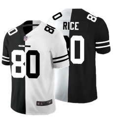 Nike 49ers 80 Jerry Rice Black And White Split Vapor Untouchable Limited Jersey