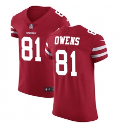Nike 49ers #81 Terrell Owens Red Team Color Mens Stitched NFL Vapor Untouchable Elite Jersey