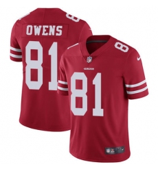 Nike 49ers #81 Terrell Owens Red Team Color Mens Stitched NFL Vapor Untouchable Limited Jersey
