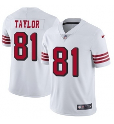 Nike 49ers 81 Trent Taylor White Color Rush Vapor Untouchable Limited Jersey