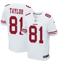 Nike 49ers #81 Trent Taylor White Mens Stitched NFL Elite Jersey