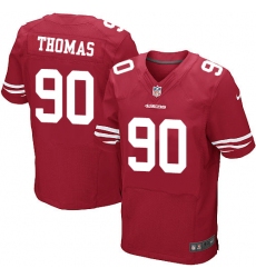 Nike 49ers #90 Solomon Thomas Red Team Color Mens Stitched NFL Elite Jersey