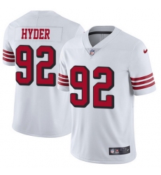 Nike 49ers 92 Kerry Hyder White Men Stitched NFL Limited Rush Jersey