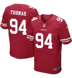 Nike 49ers #94 Solomon Thomas Red Team Color Mens Stitched NFL Elite Jersey