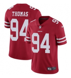 Nike 49ers #94 Solomon Thomas Red Team Color Mens Stitched NFL Vapor Untouchable Limited Jersey