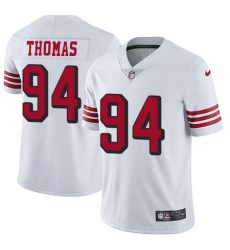Nike 49ers #94 Solomon Thomas White Rush Mens Stitched NFL Vapor Untouchable Limited Jersey