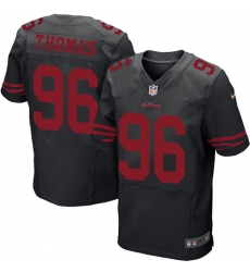 Nike 49ers #96 Solomon Thomas Black Alternate Mens Stitched NFL Elite Jersey
