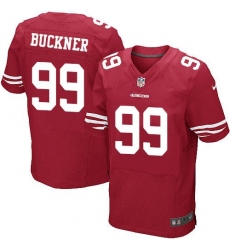 Nike 49ers #99 DeForest Buckner Red Team Color Mens Stitched NFL Elite Jersey