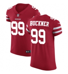 Nike 49ers #99 DeForest Buckner Red Team Color Mens Stitched NFL Vapor Untouchable Elite Jersey