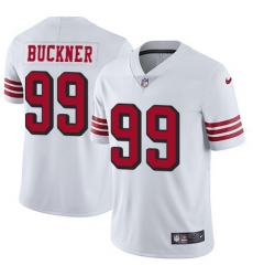 Nike 49ers #99 DeForest Buckner White Rush Mens Stitched NFL Vapor Untouchable Limited Jersey