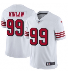 Nike 49ers 99 Javon Kinlaw White Men Stitched NFL Limited Rush Jersey