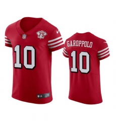 Nike San Francisco 49ers 10 Jimmy Garoppolo Red Rush Men 75th Anniversary Stitched NFL Vapor Untouchable Elite Jersey