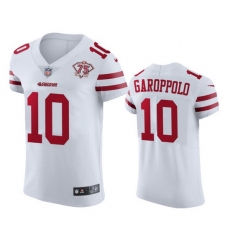 Nike San Francisco 49ers 10 Jimmy Garoppolo White Men 75th Anniversary Stitched NFL Vapor Untouchable Elite Jersey