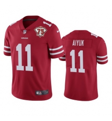 Nike San Francisco 49ers 11 Brandon Aiyuk Red Men 75th Anniversary Stitched NFL Vapor Untouchable Limited Jersey