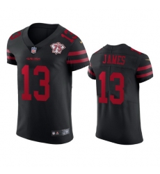 Nike San Francisco 49ers 13 Richie James Black Alternate Men 75th Anniversary Stitched NFL Vapor Untouchable Elite Jersey