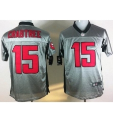 Nike San Francisco 49ers 15 Michael Crabtree Grey Elite Shadow NFL Jersey