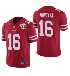Nike San Francisco 49ers 16 Joe Montana Red 75th Anniversary Vapor Untouchable Limited Jersey