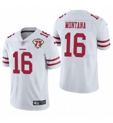 Nike San Francisco 49ers 16 Joe Montana White 75th Anniversary Vapor Untouchable Limited Jersey