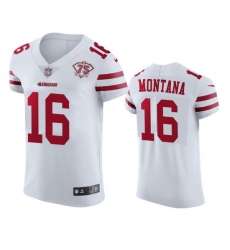 Nike San Francisco 49ers 16 Joe Montana White Men 75th Anniversary Stitched NFL Vapor Untouchable Elite Jersey