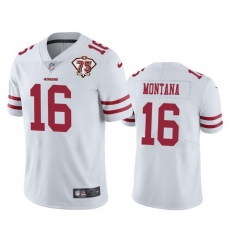 Nike San Francisco 49ers 16 Joe Montana White Men 75th Anniversary Stitched NFL Vapor Untouchable Limited Jersey