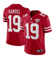 Nike San Francisco 49ers 19 Deebo Samuel Red Men 75th Anniversary Stitched NFL Vapor Untouchable Limited Jersey
