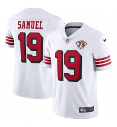 Nike San Francisco 49ers 19 Deebo Samuel White Rush Men 75th Anniversary Stitched NFL Vapor Untouchable Limited Jersey