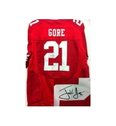 Nike San Francisco 49ers 21 Frank Gore Red Elite Signed NFL Jersey