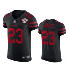 Nike San Francisco 49ers 23 Jamycal Hasty Black Alternate Men 75th Anniversary Stitched NFL Vapor Untouchable Elite Jersey