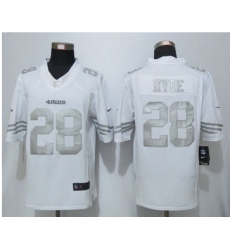 Nike San Francisco 49ers #28 Carlos Hyde White Mens Stitched NFL Limited Platinum Jersey