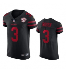 Nike San Francisco 49ers 3 Josh Rosen Black Alternate Men 75th Anniversary Stitched NFL Vapor Untouchable Elite Jersey