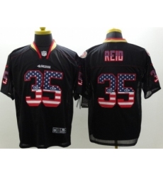 Nike San Francisco 49ers 35 Eric Reid Black Elite USA Flag Fashion NFL Jersey