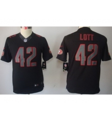 Nike San Francisco 49ers 42 Ronnie Lott Black Limited Impact NFL Jersey