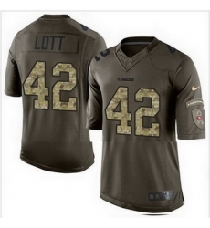 Nike San Francisco 49ers #42 Ronnie Lott Green Mens Stitched NFL Limited Salute to Service Jersey