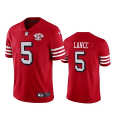 Nike San Francisco 49ers 5 Trey Lance Red Rush Men 75th Anniversary Stitched NFL Vapor Untouchable Limited Jersey