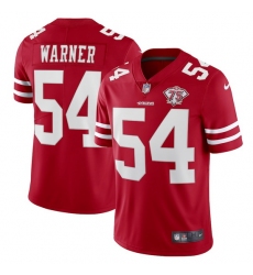 Nike San Francisco 49ers 54 Fred Warner Red Men 75th Anniversary Stitched NFL Vapor Untouchable Limited Jersey